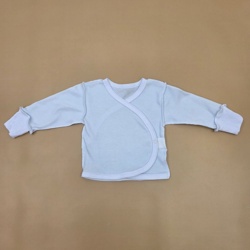 Распашонка №11 (интерлок, кнопки сбоку, зашитая ручка, швы наружу) артикул анонс 15197-56МД