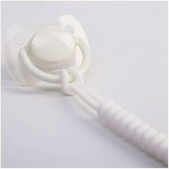 Картинка Держатель для соски - пустышки «Кольца», силиконовый, цвет белый (№5421480) от магазина Мир детей Товары для Новорожденных