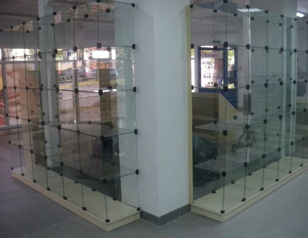Стеллажи витрины торговые куб стекло артикул анонс кубСтекло