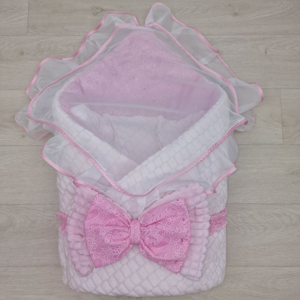 Комплект на выписку 3 пр: одеяло+уголок+бант (двухсторонний) артикул анонс 1876в-0-2_н_02