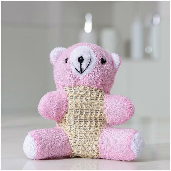 Мочалка для тела детская Доляна «Мишутка», сизаль, цвет МИКС артикул анонс 6979636