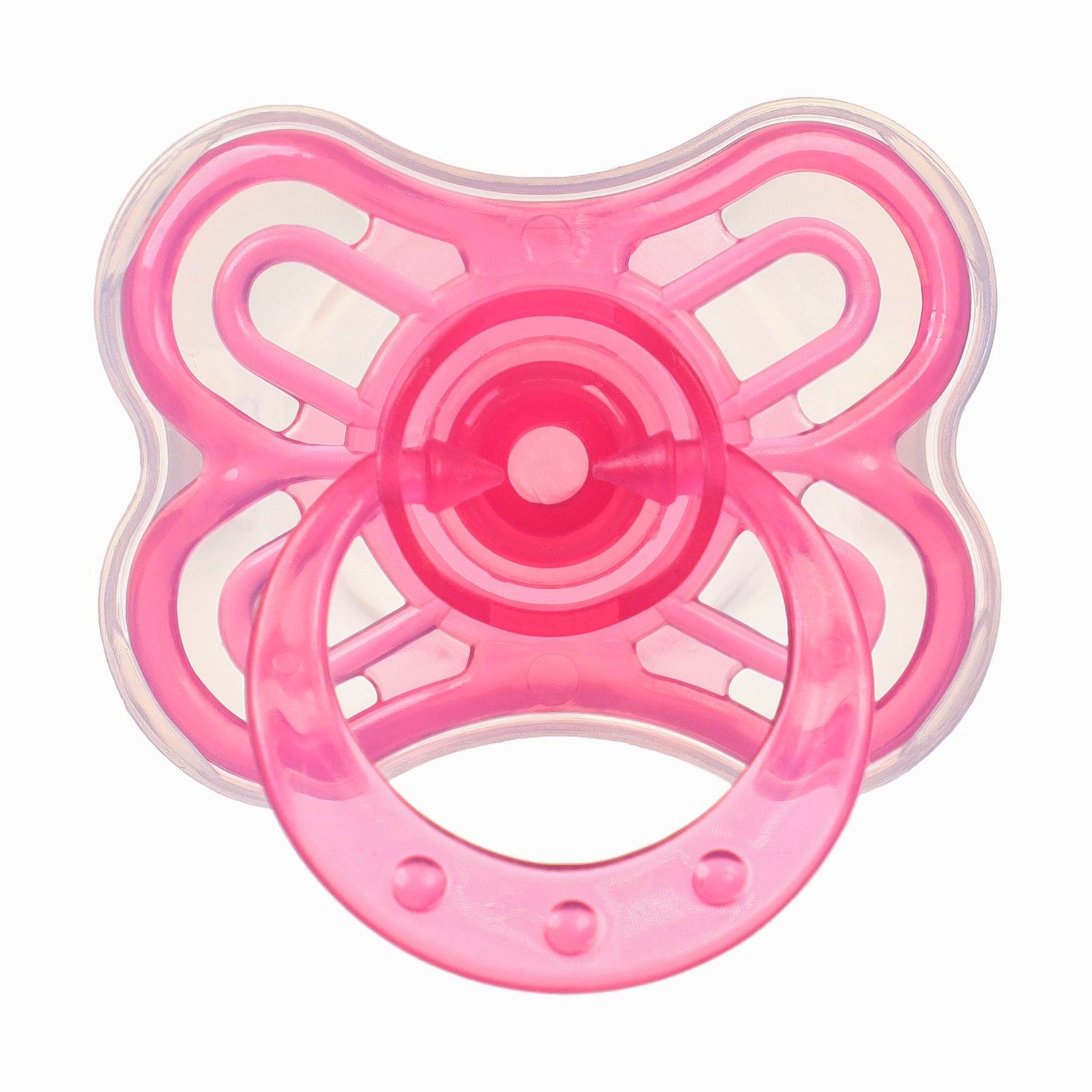 № 9844077 Набор Соска - пустышка с держателем, SL, КЛ +6 мес., с колпачком «Бабочка», розовый