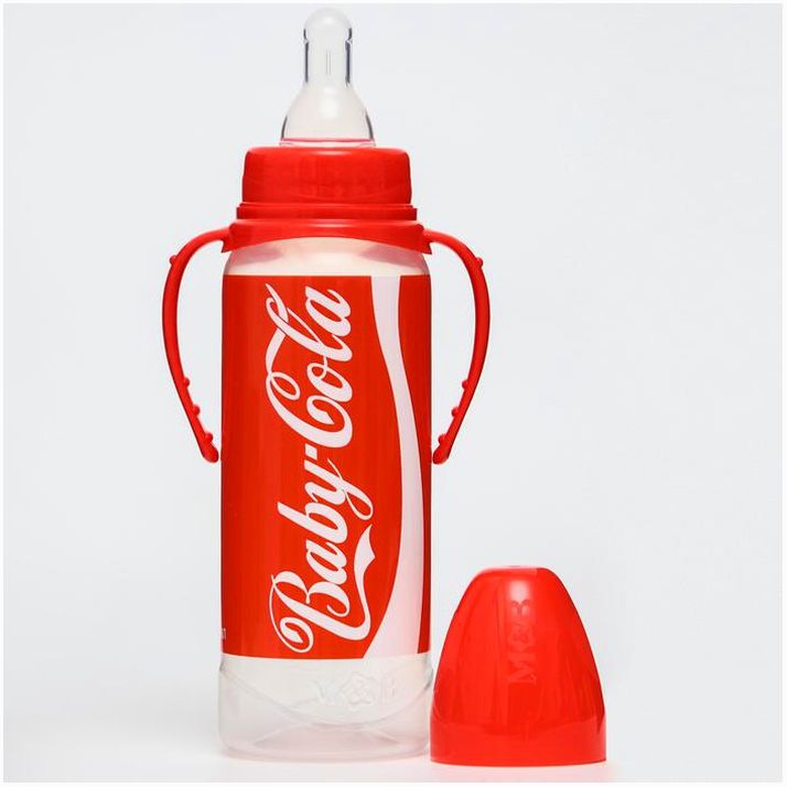 Картинка Бутылочка для кормления Baby Cola, 250 мл., классическое горло, от 3 мес, цилиндр, с ручками (№5399861) от магазина Мир детей Товары для Новорожденных