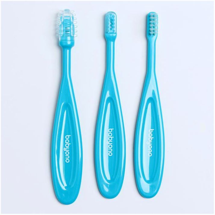 Набор детских щёток 3 шт.: щётка, массажёр,щётка с мягкой щетиной, от 3 мес, цвета МИКС артикул анонс 1781830