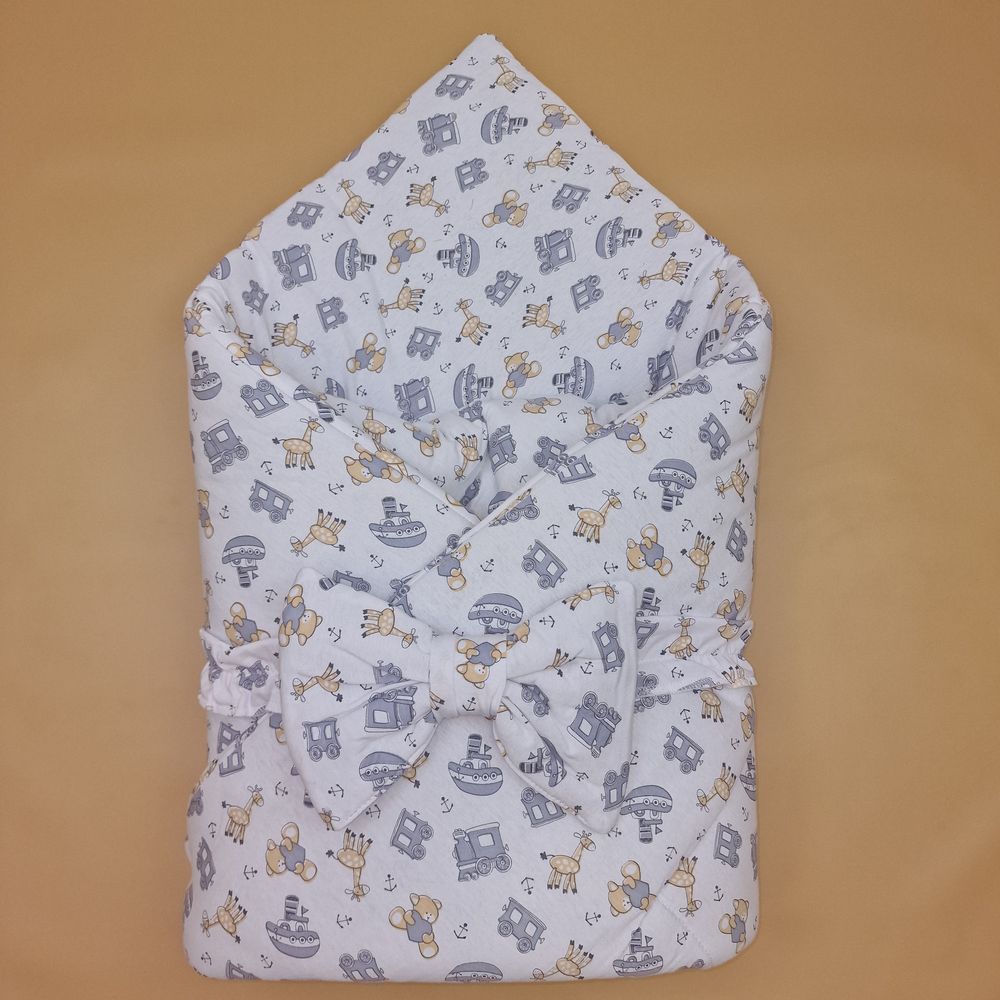 Картинка Конверт комплект на выписку 2 пр: одеяло+бант (интерлок) (№1893и-0-1_м) цвета в ассортименте от магазина Мир детей Товары для Новорожденных