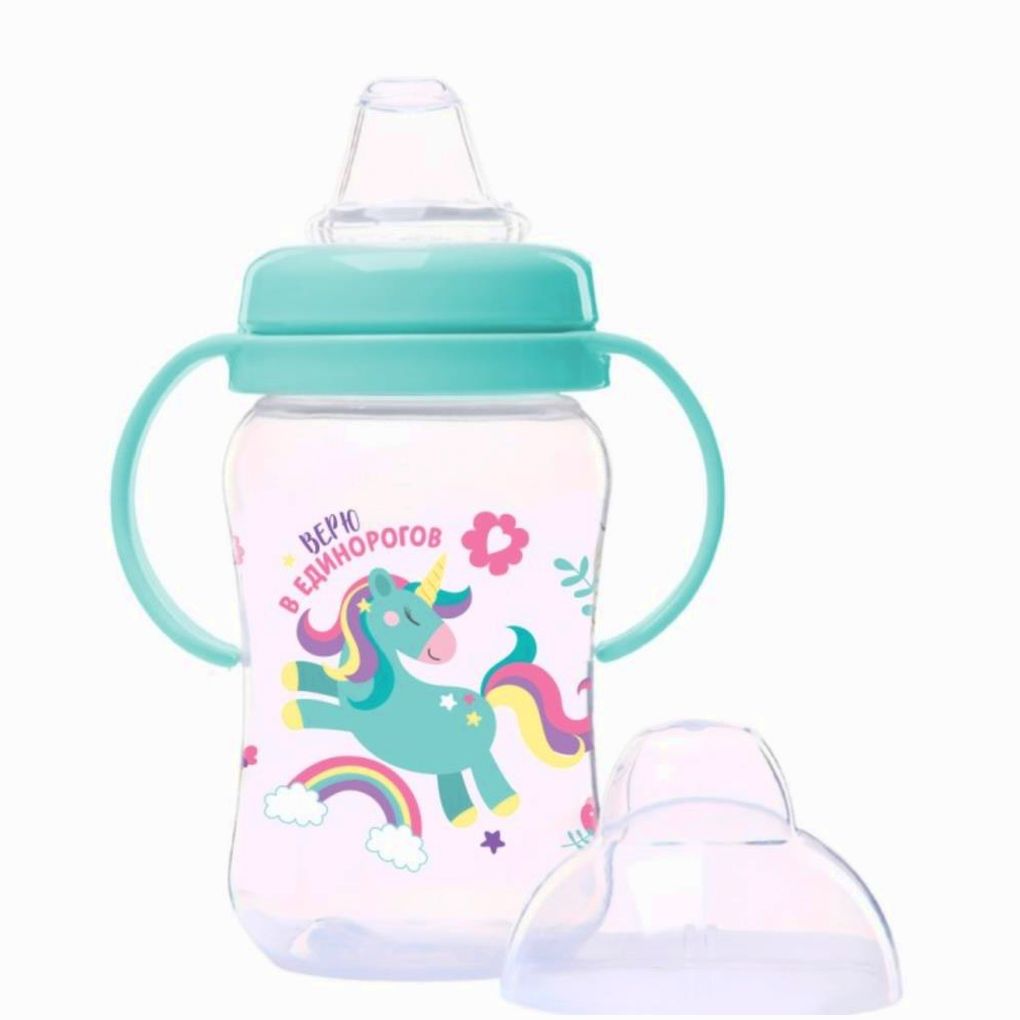 Поильник детский с мягким носиком «Единорог», 270 мл. артикул анонс 10328441