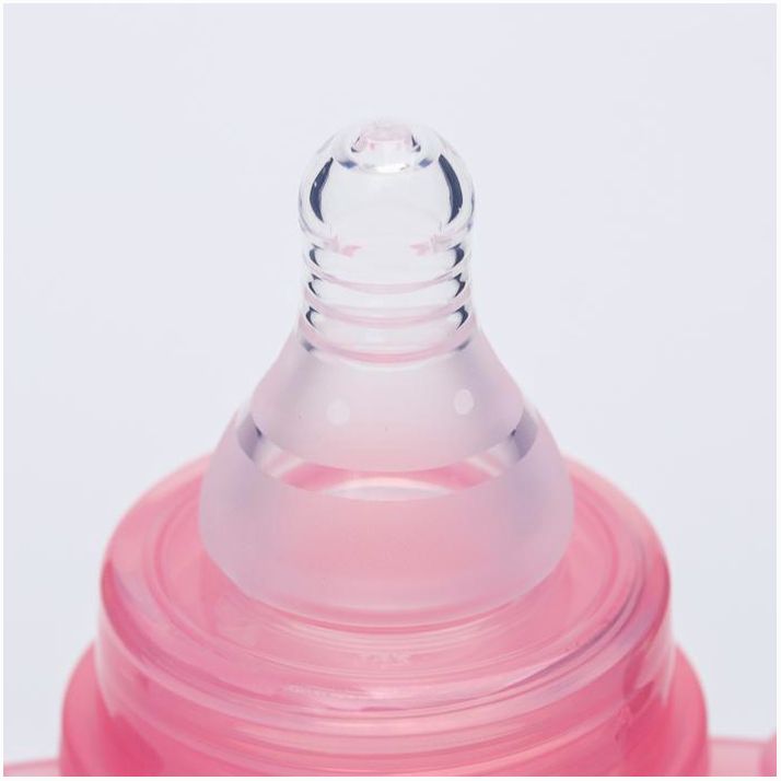 Картинка Бутылочка для кормления, с ручками, 150 мл., цвет розовый (№4803512) от магазина Мир детей Товары для Новорожденных
