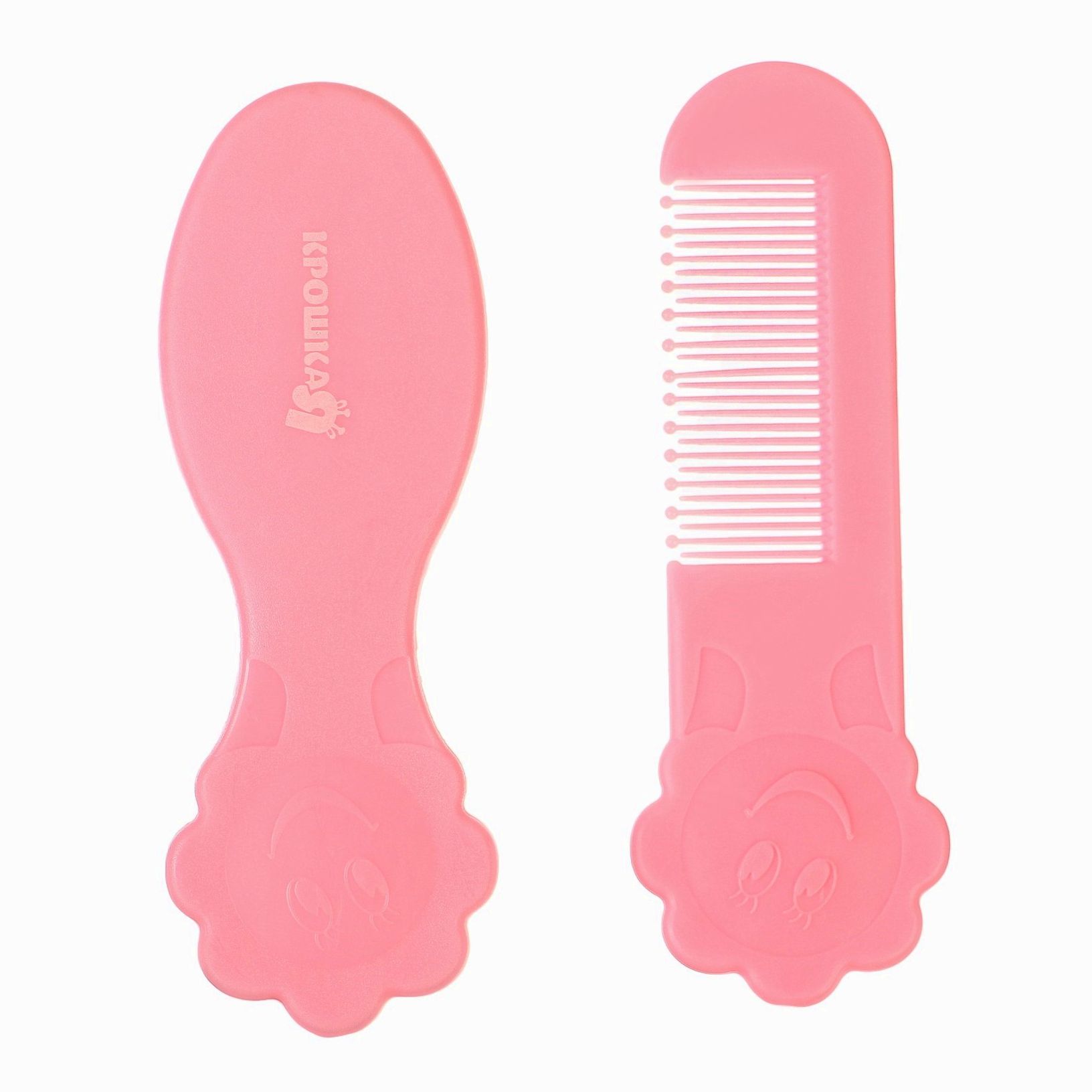 Картинка Набор для ухода за волосами: расческа и щетка «Цветочек»,  цвет розовый (№9844154) от магазина Мир детей Товары для Новорожденных