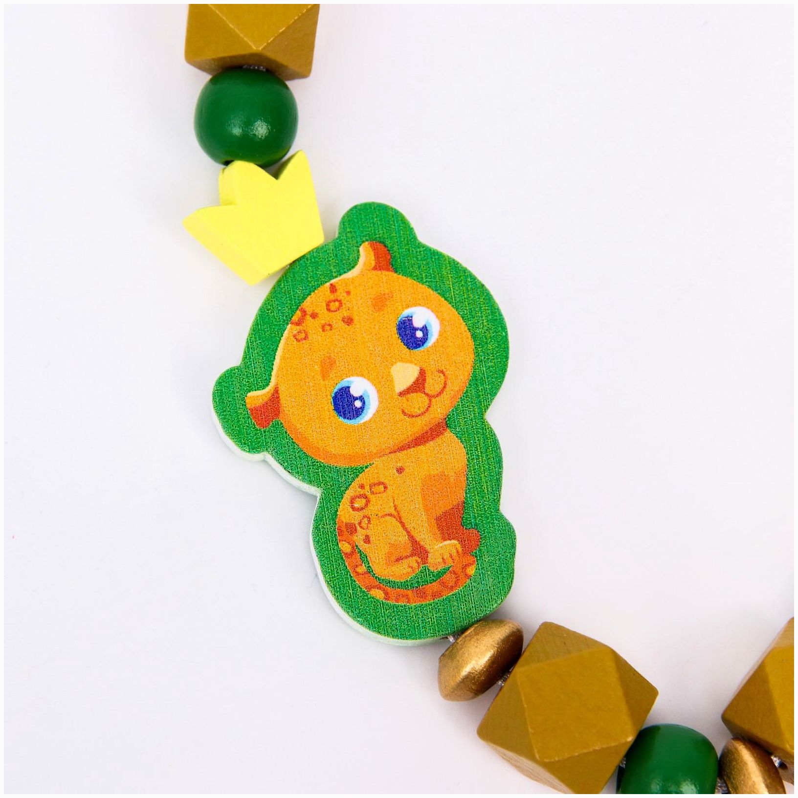 № 4758503 Держатель - игрушка для соски - пустышки «ТРЕНД. Леопард» из дерева