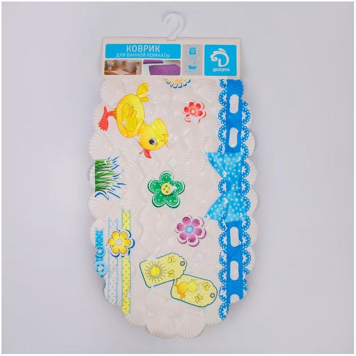 Картинка Коврик противоскользящий СПА в ванну на присосках Доляна «Утёнок», 38?68 см (№3904368) от магазина Мир детей Товары для Новорожденных