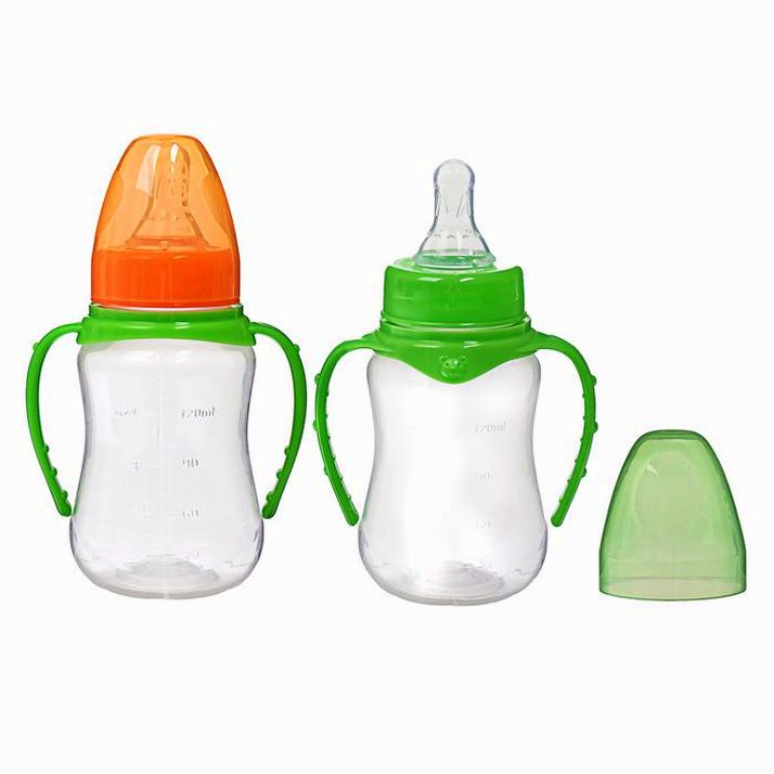 № 2969764 Бутылочка для кормления, классическое горло, приталенная, с ручками, 150 мл., от 0 мес., цвет МИКС