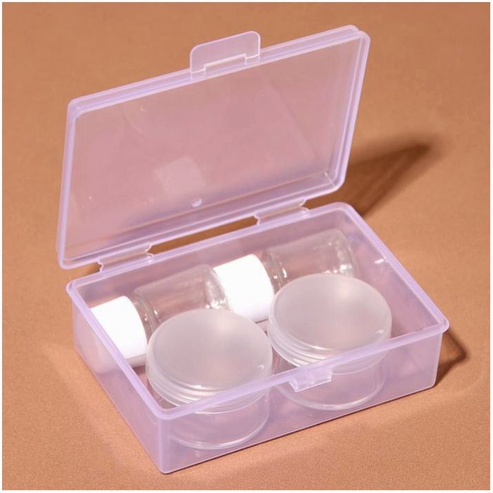 Картинка Набор для хранения, в футляре, 5 предметов, цвет белый/прозрачный (№4421070) от магазина Мир детей Товары для Новорожденных