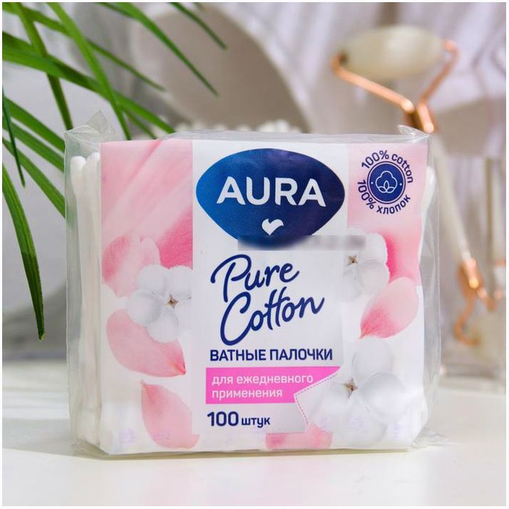 Ватные палочки Aura Beauty Cotton Buds, 100 шт. артикул анонс 784661
