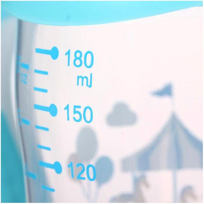 Картинка Бутылочка для кормления с ручками, соска силикон,180 мл, Цвет голубой (№4075513) от магазина Мир детей Товары для Новорожденных