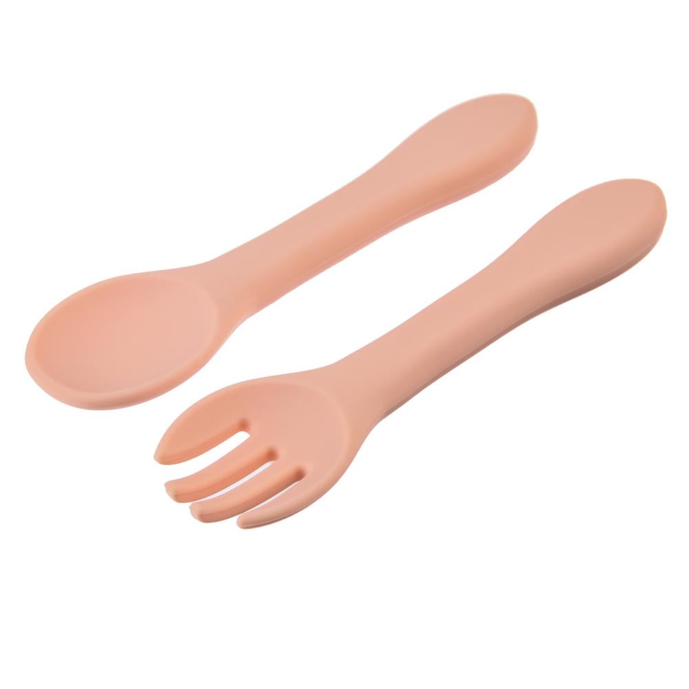 Картинка Набор детский столовых приборов, вилка и ложка, цвет розовый (№9037720) от магазина Мир детей Товары для Новорожденных