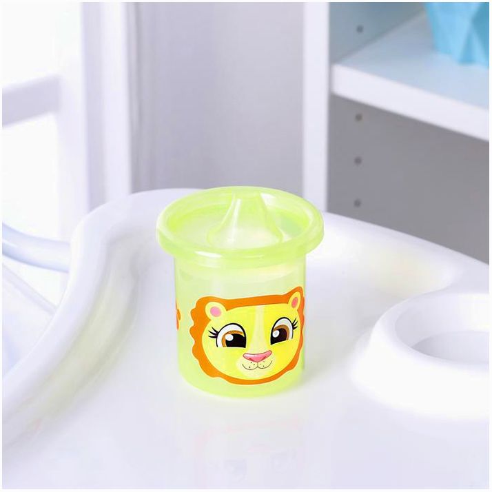 № 3721467 Поильник детский «Львенок Лео», с твёрдым носиком, 200 мл, цвет желтый