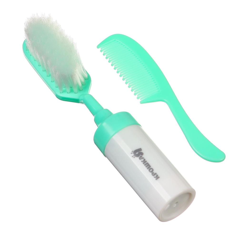 Картинка Набор расчесок с погремушкой «Малыш», 2 шт., цвет бирюзовый, рисунок МИКС (№9844160) от магазина Мир детей Товары для Новорожденных