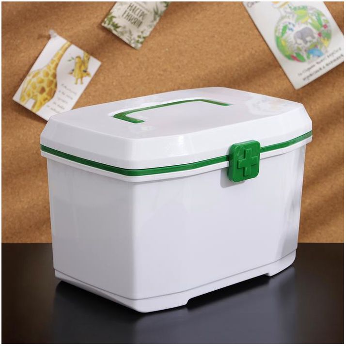 № 7371763 Аптечка со съемным отделением, 28?19,5?18 см, цвет МИКС