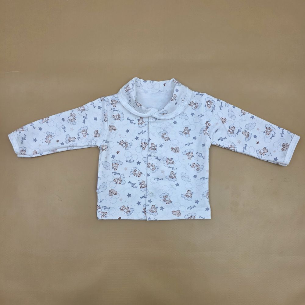 Кофточка №1 (футер, на кнопках, с воротничком) артикул анонс 0732-68МД