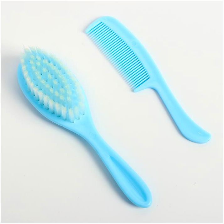 № 1917373 Набор, 5 пр: щётка, расчёска, безопасные ножницы, пилочка и щипчики для ногтей, цвет голубой