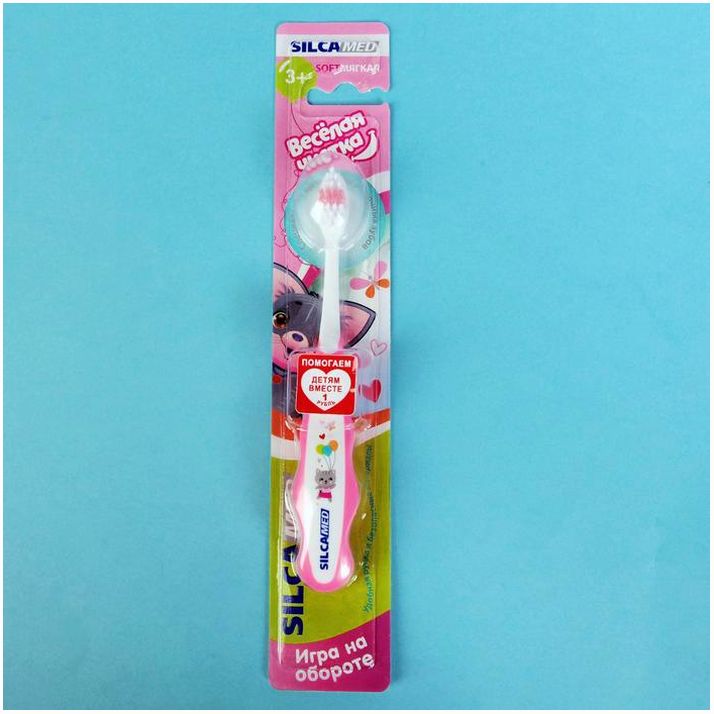 Зубная щетка детская Silcamed Веселая чистка, 3+, микс артикул анонс 2694753