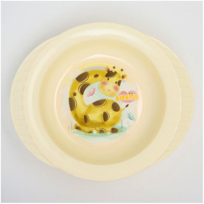 Тарелка детская на присоске Giraffix, цвет МИКС артикул анонс 7048589