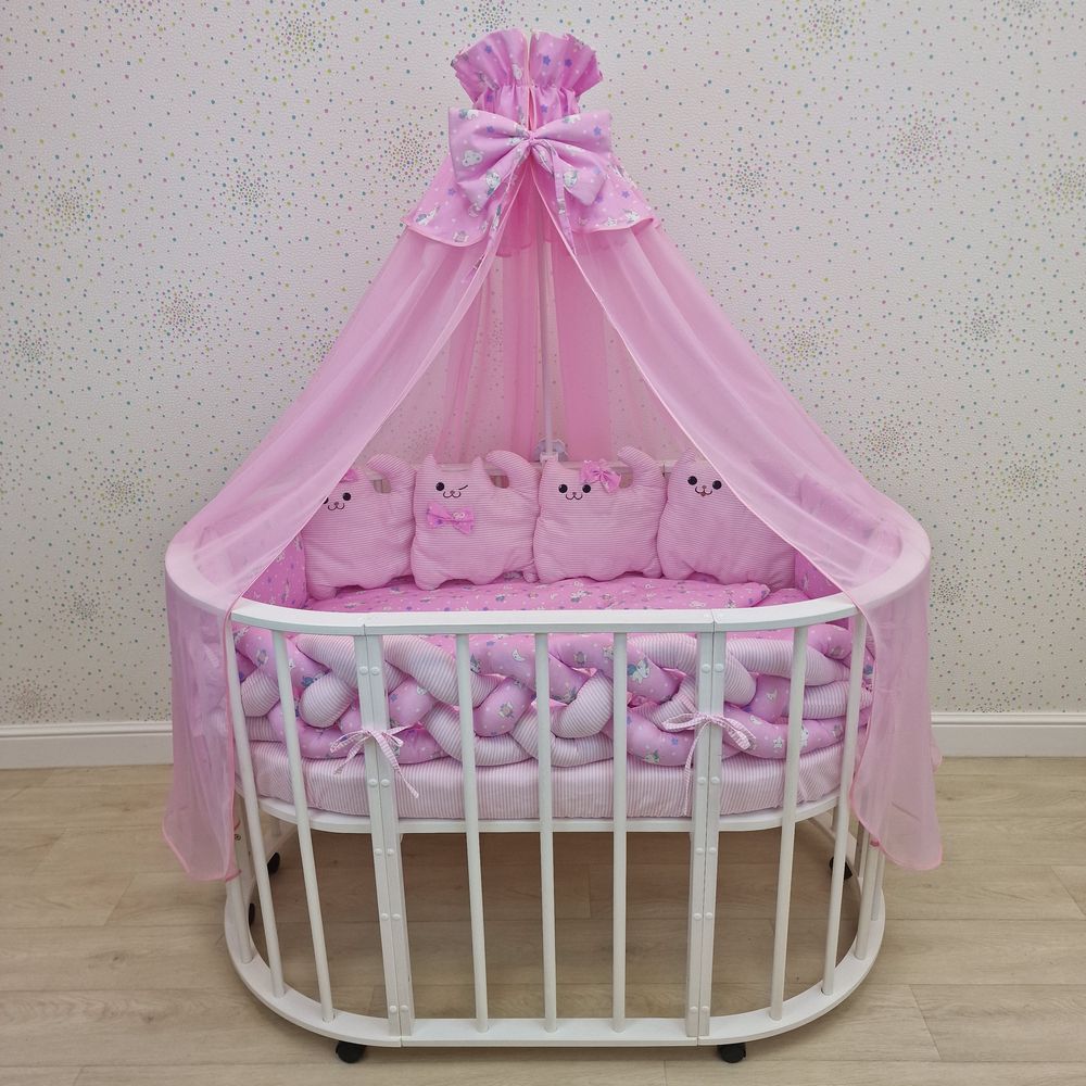 № 1177-0-1 КПБ 15 пр (балдахин + борт + пододеяльник + одеяло + наволочка + подушка + простынь (бязь)