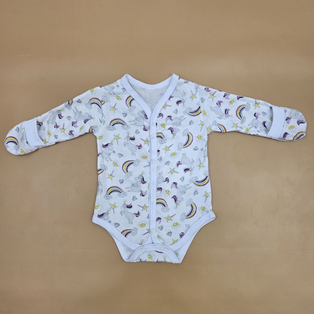 Боди №7 (кулирка, кнопки снизу и спереди, зашитая ручка с разрезом) артикул анонс 0119-62МД