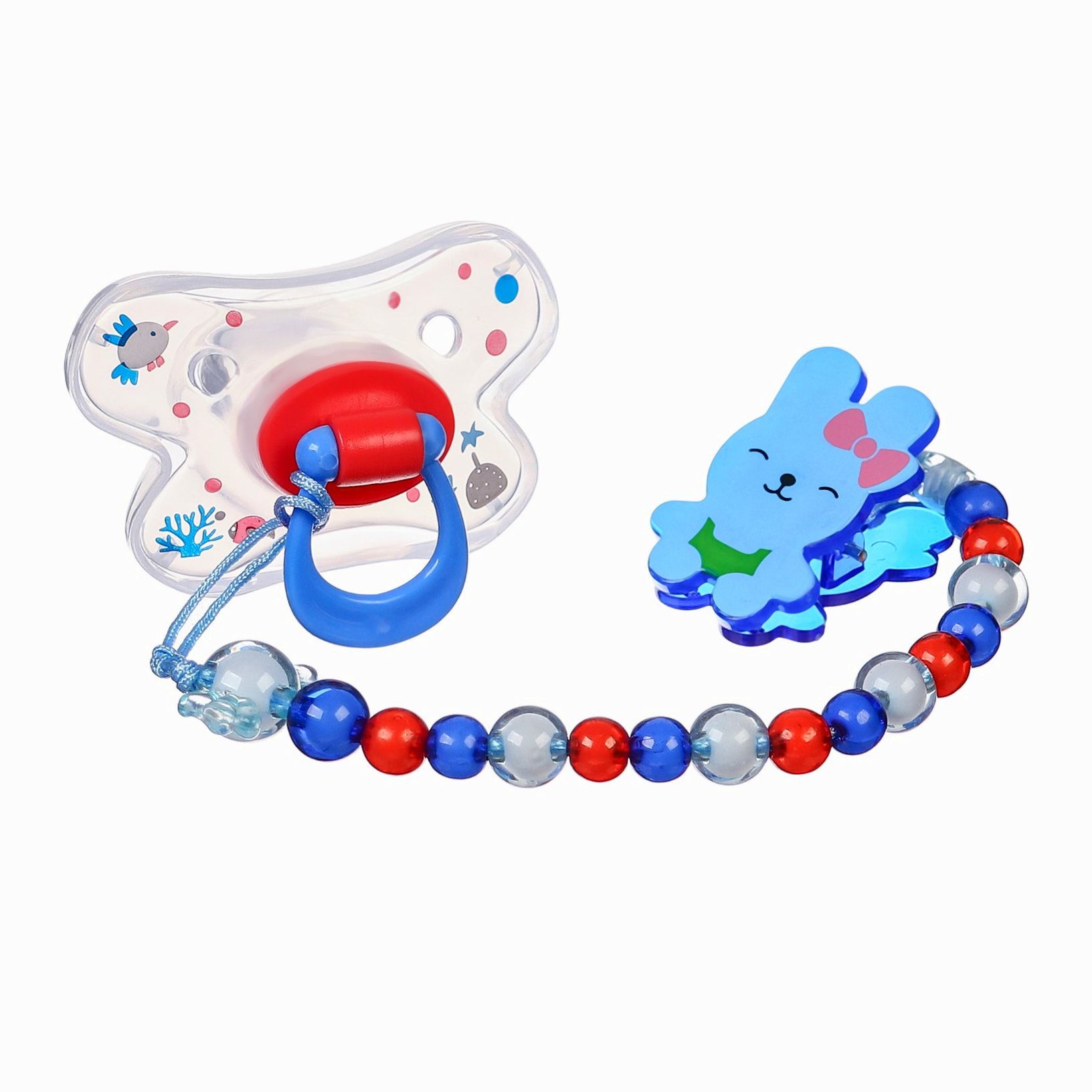 Набор Соска - пустышка с держателем, SL, ОРТД +12 мес., с колпачком «Зайка», синий артикул анонс 9844081