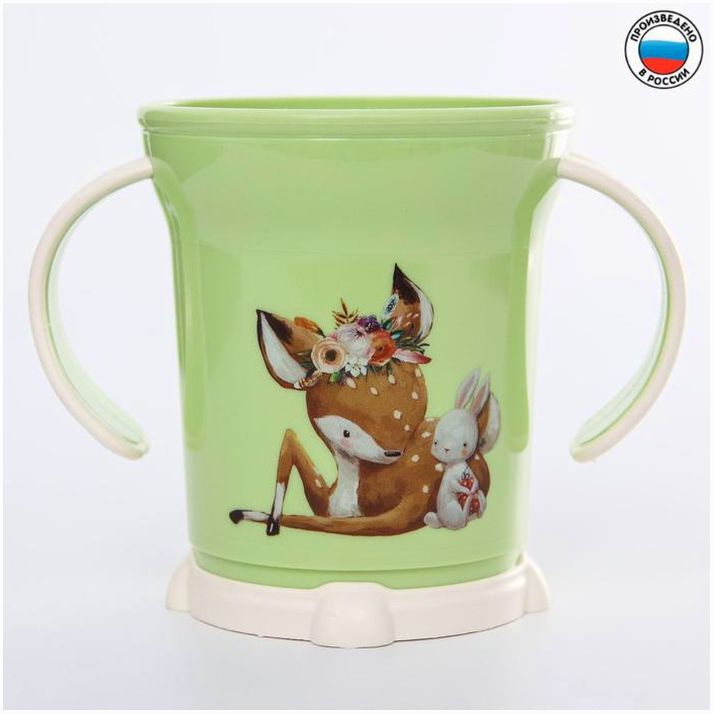 Чашка детская с декором, 270 мл, цвет зеленый, рисунок МИКС артикул анонс 3885203