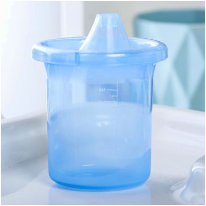 Картинка Поильник детский без нанесения с твёрдым носиком 200 мл, цвет синий (№3721473) от магазина Мир детей Товары для Новорожденных