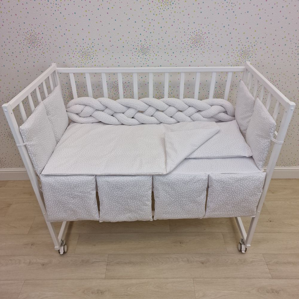 КПБ 14 пр (борт + пододеяльник + одеяло + наволочка + подушка + простынь (бязь) коса артикул анонс 1157-0-1бб_09