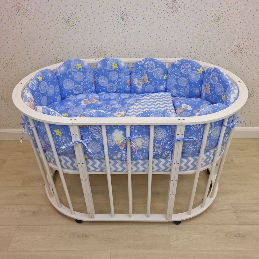 КПБ 21 пр (борт + пододеяльник + 2 одеяла + наволочка + 2 подушки + 3 простыни (бязь) 12пк артикул анонс 1150-О-1бб_04