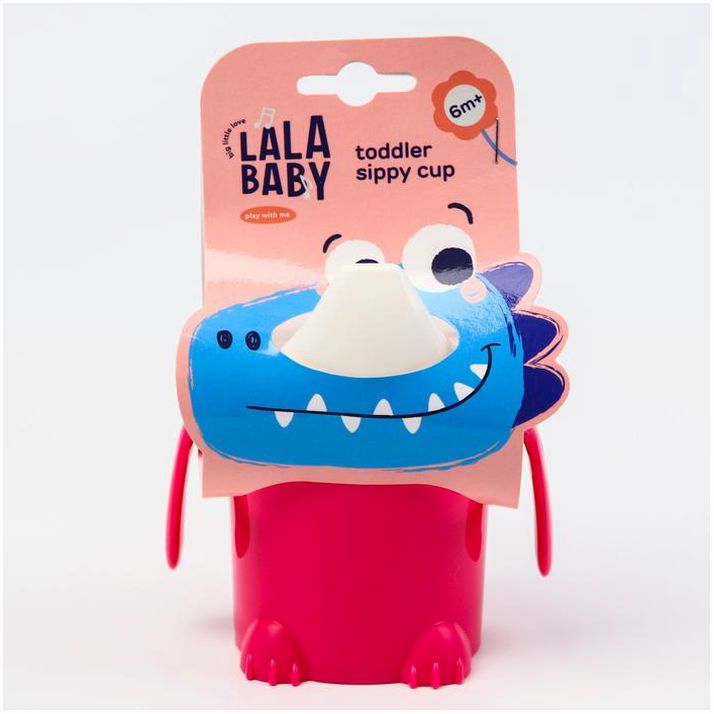 Поильник детский с твёрдым носиком Play with Me Hello, Dino!, 300 мл, цвет малиновый артикул анонс 7386894