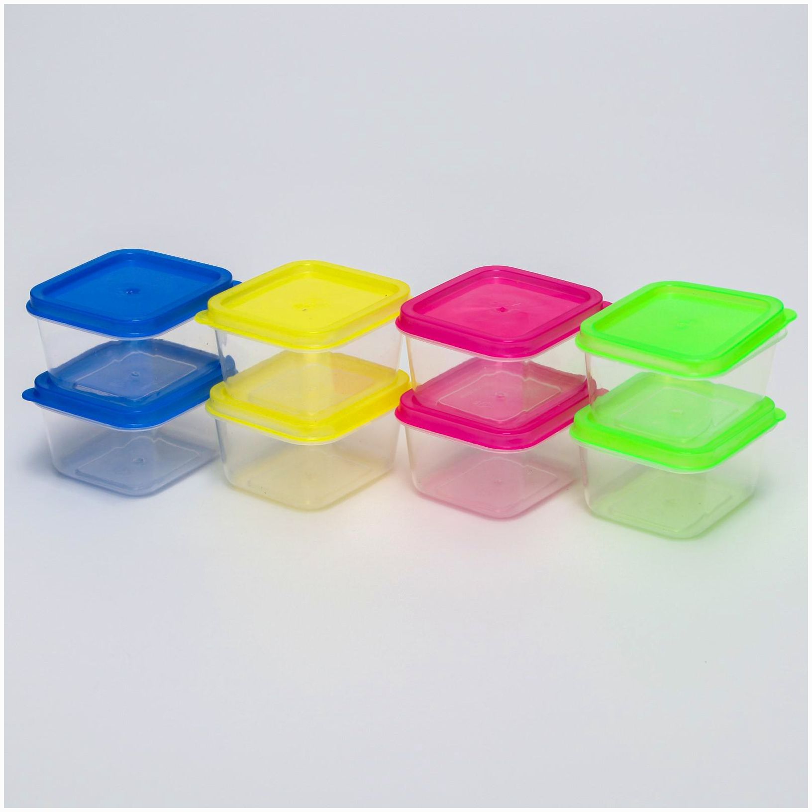 № 1886889 Набор контейнеров пищевых с крышками, для хранения детского питания, 8 шт., цвета МИКС