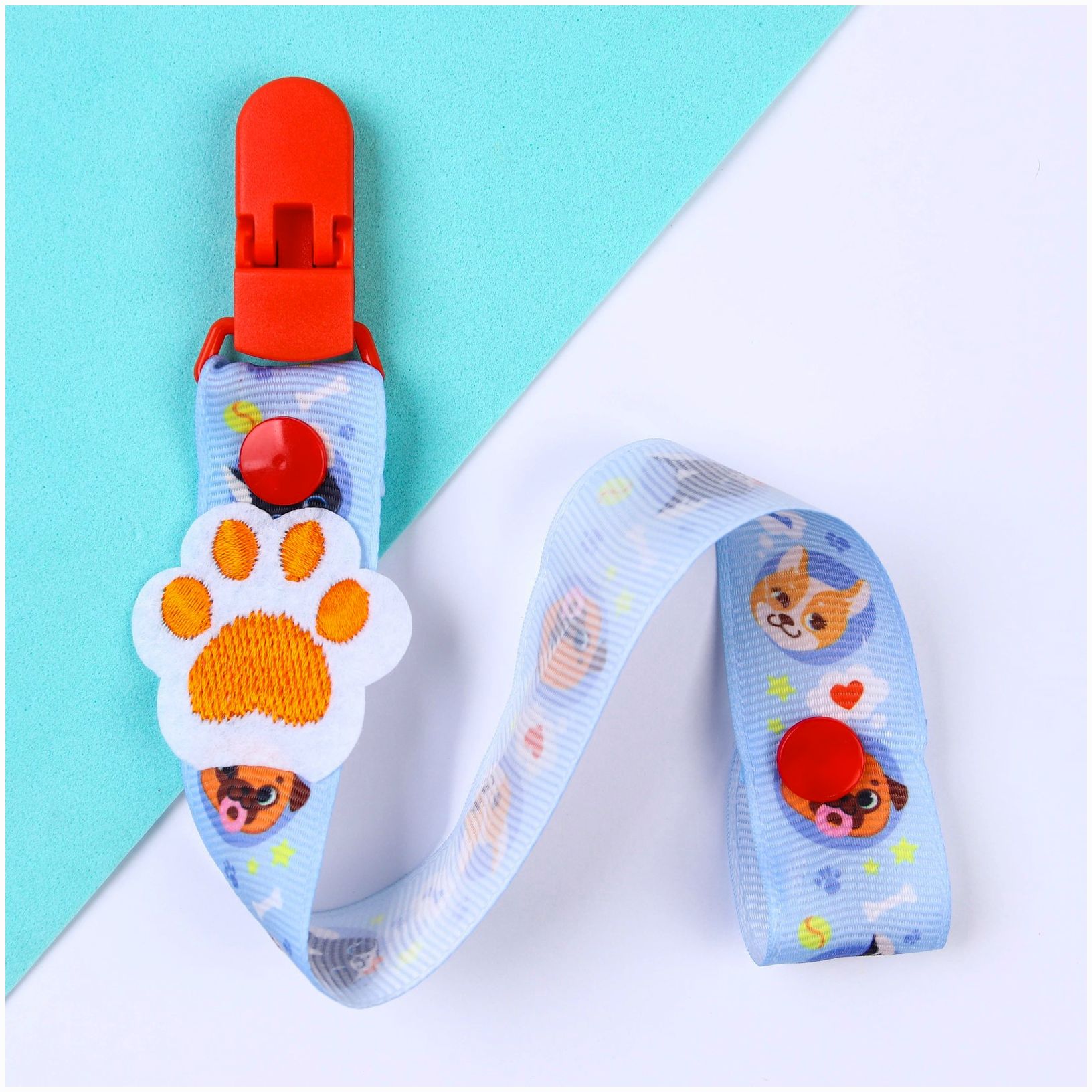 Держатель для соски - пустышки  «ТРЕНД. Пёсики», на ленте артикул анонс 4733705