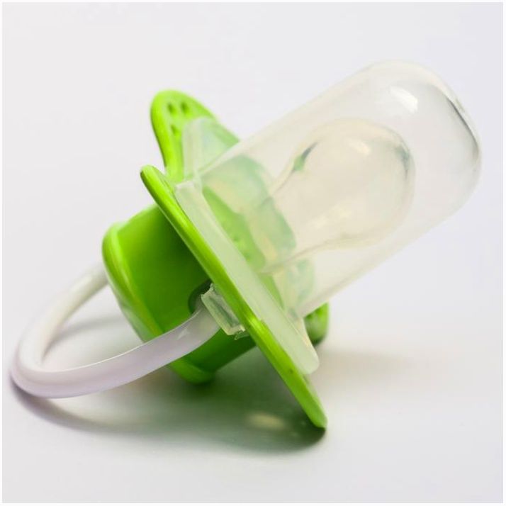 № 2300154 Соска - пустышка ортодонтическая, силикон, «Грибочек», с колпачком, +0мес., цвет зеленый