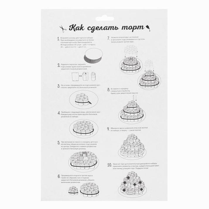 Картинка Набор для создания торта из подгузников "Малышка" (№1253682) от магазина Мир детей Товары для Новорожденных