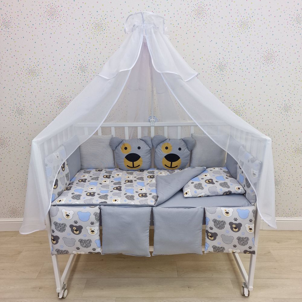 КПБ 18 пр (балдахин + борт + пододеяльник + одеяло + наволочка + подушка + простынь (бязь) артикул анонс 1132-0-1_07