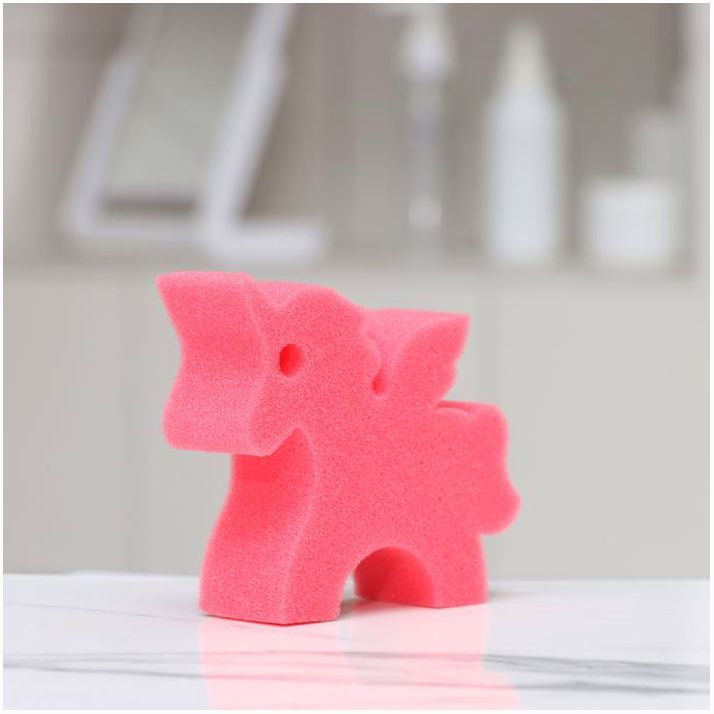 № 9845168 Губка для тела детская «Единорог», 11?9,5?4 см, цвет розовый