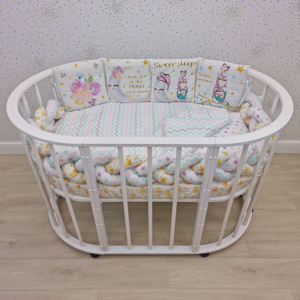 КПБ 10 пр (борт + пододеяльник + одеяло + наволочка + подушка + простынь (бязь) коса артикул анонс 1160-0-1Кбб_06