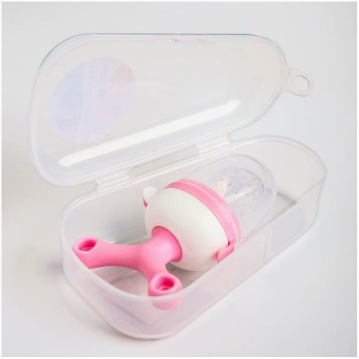 Картинка Ниблер с силиконовой сеточкой, вращающийся поршень, цвет розовый (№4350267) от магазина Мир детей Товары для Новорожденных