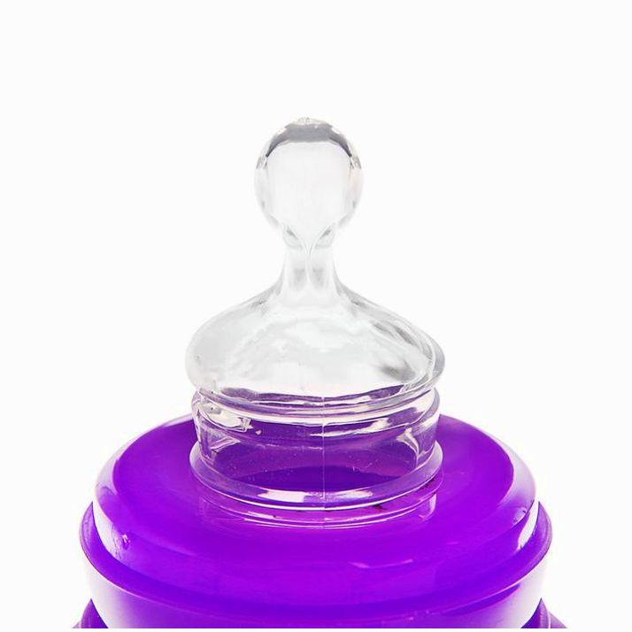 Картинка Бутылочка для кормления цветная с ручками, 280 мл, от 0 мес., цвет фиолетовый (№2825259) от магазина Мир детей Товары для Новорожденных