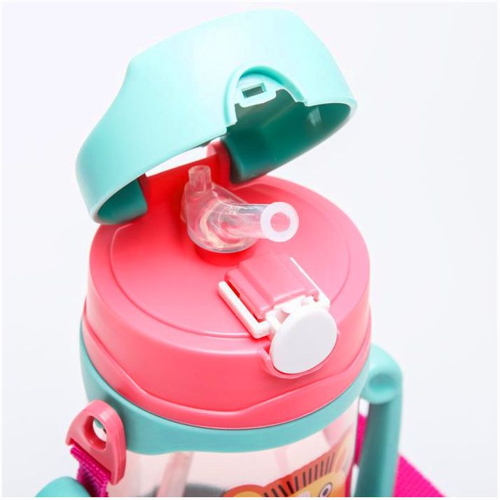 № 4591115 Поильник с трубочкой «Лёва», 300 мл., цвет бирюзовый