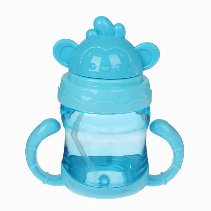 Поильник с трубочкой, 240 мл, с ручками, цвета МИКС артикул анонс 2793129