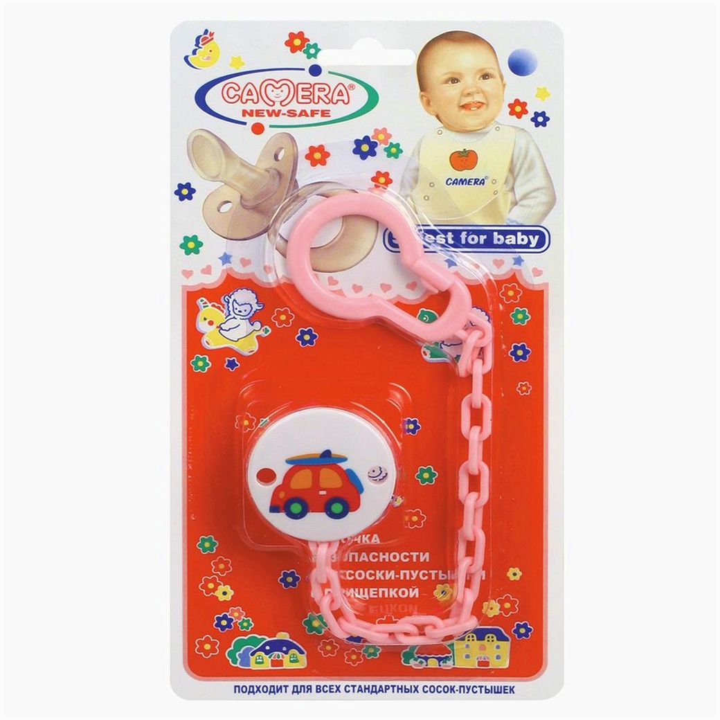 № 50204К Держатель для пустышки на цепочке с прищепкой 