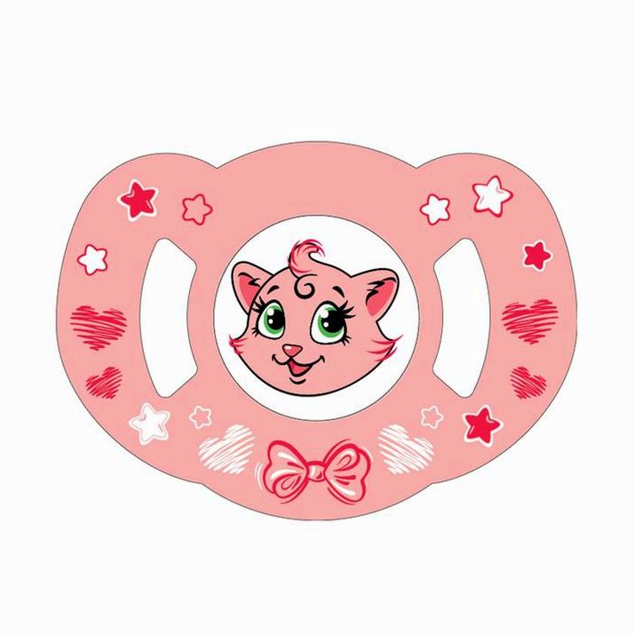 № 1135389 Пустышка силиконовая классическая «Кошечка» с колпачком, от 0 до 6 мес.