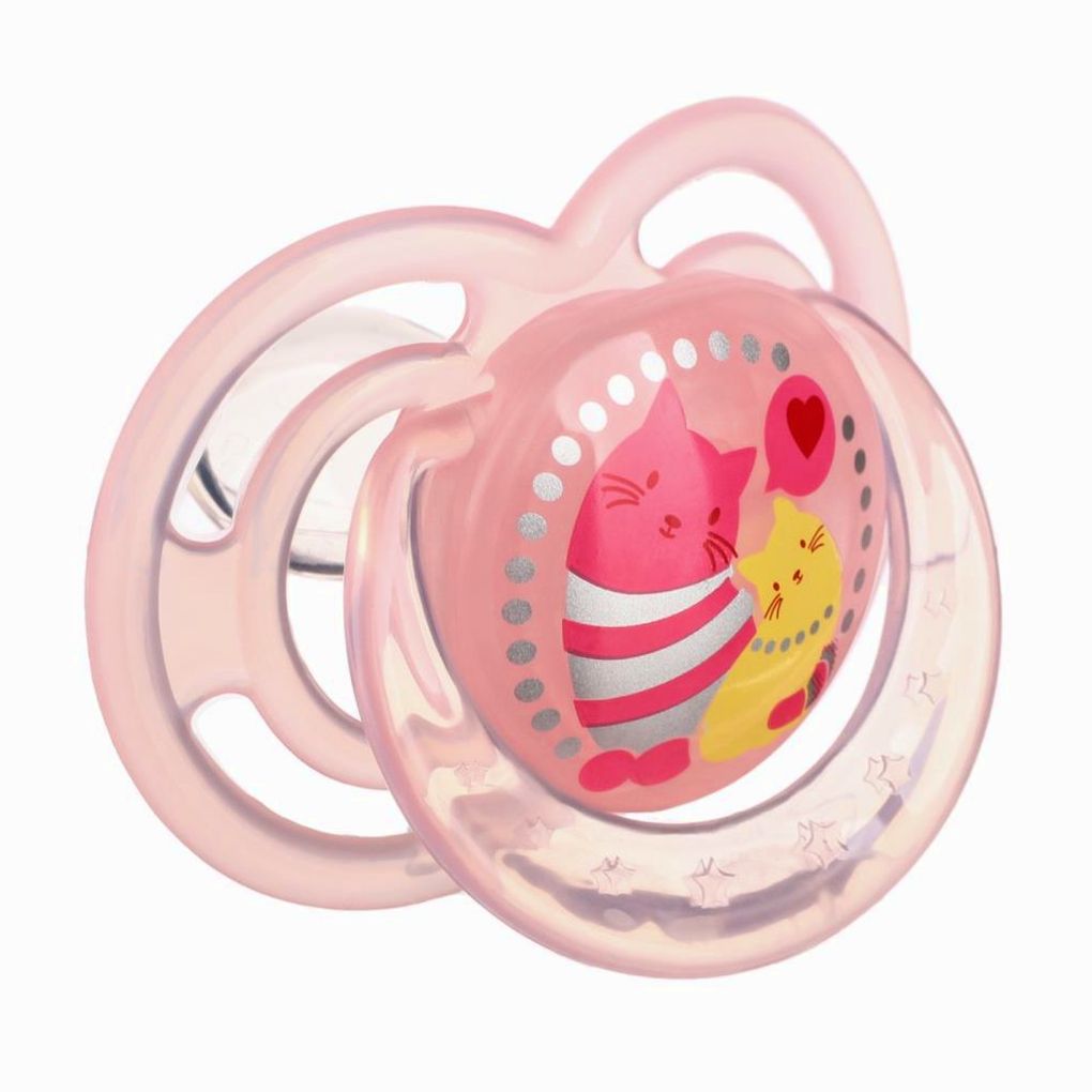 Картинка Соска- пустышка ортодотническая «Котики» с колпачком, +6 мес., розовый (№10095571) от магазина Мир детей Товары для Новорожденных