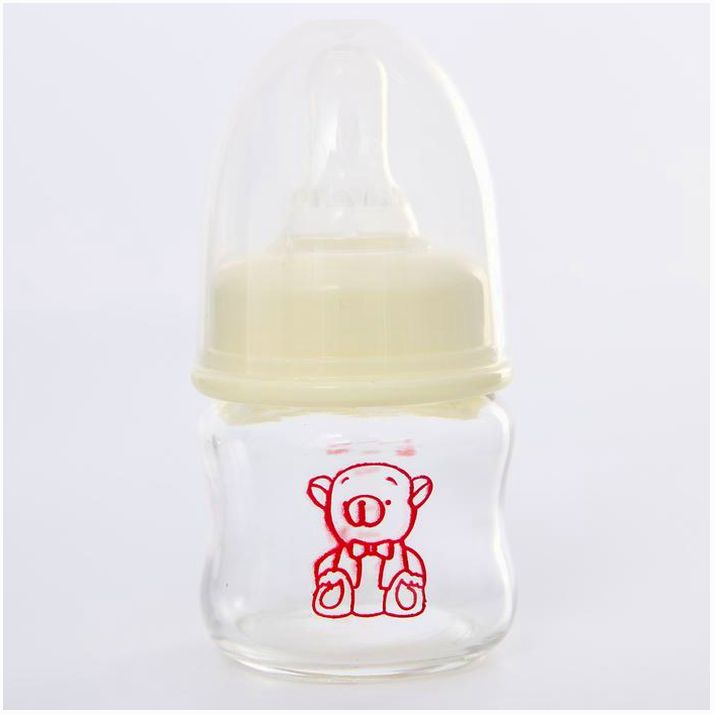 № 4729891 Бутылочка Basic, классическое горло, стекло, медленный поток., 60 мл., от 0 мес., цвет белый