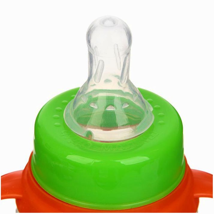 Картинка Бутылочка «Зоопарк» , с ручками, 250 мл, от 0 мес., цвет оранжевый (№2969823) от магазина Мир детей Товары для Новорожденных